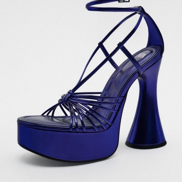 ZARA Purple-Blue Platform Heels - Picture 3 of 5